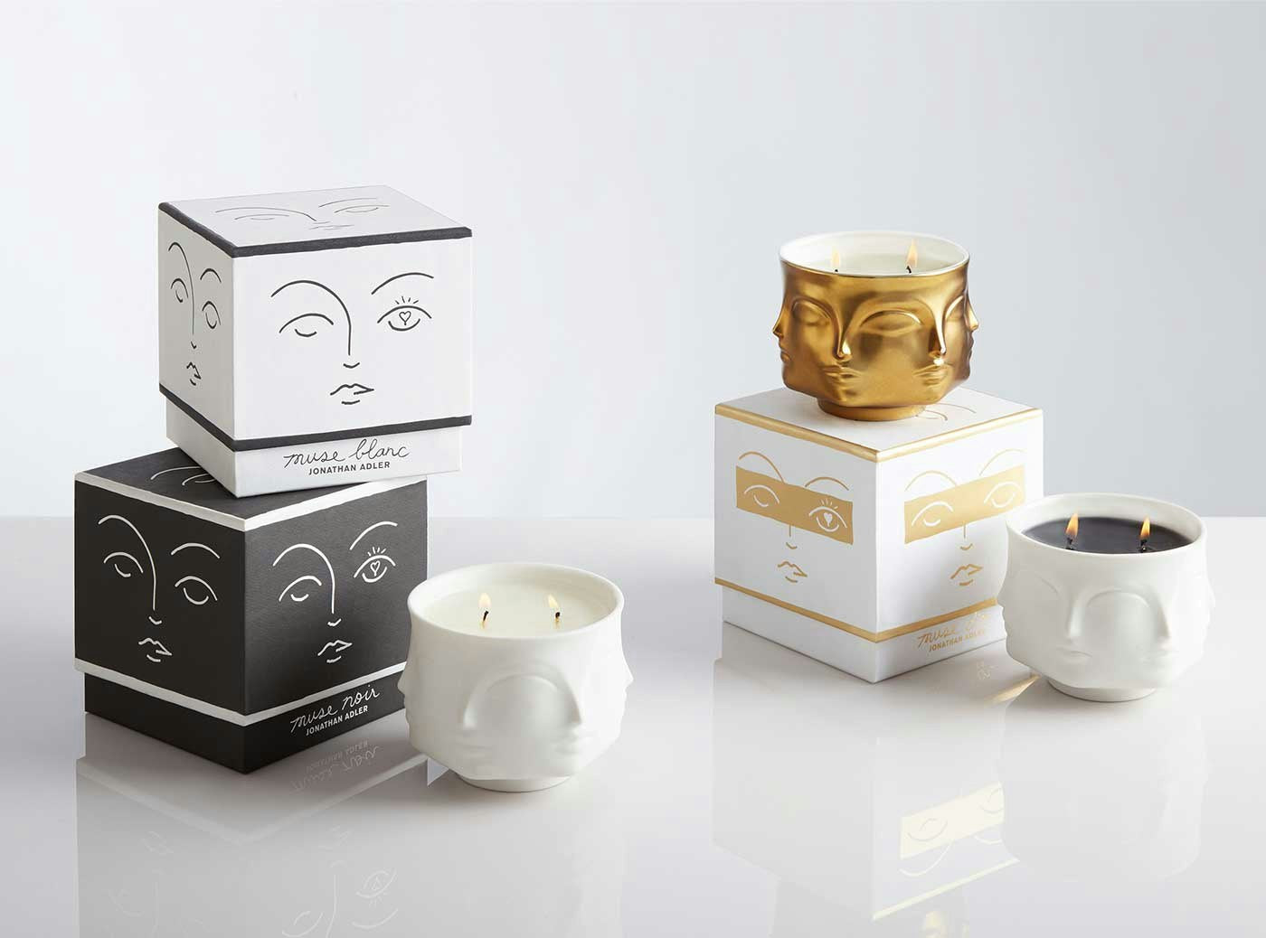 Jonathan Adler Muse Ceramic Candle Duftkerze Schwarz