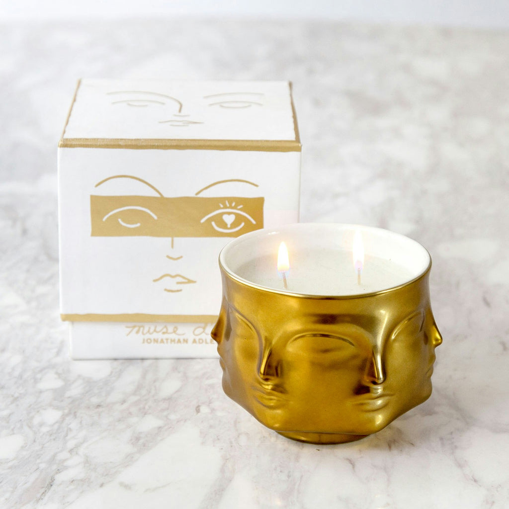 Jonathan Adler Muse Ceramic Candle Duftkerze Gold