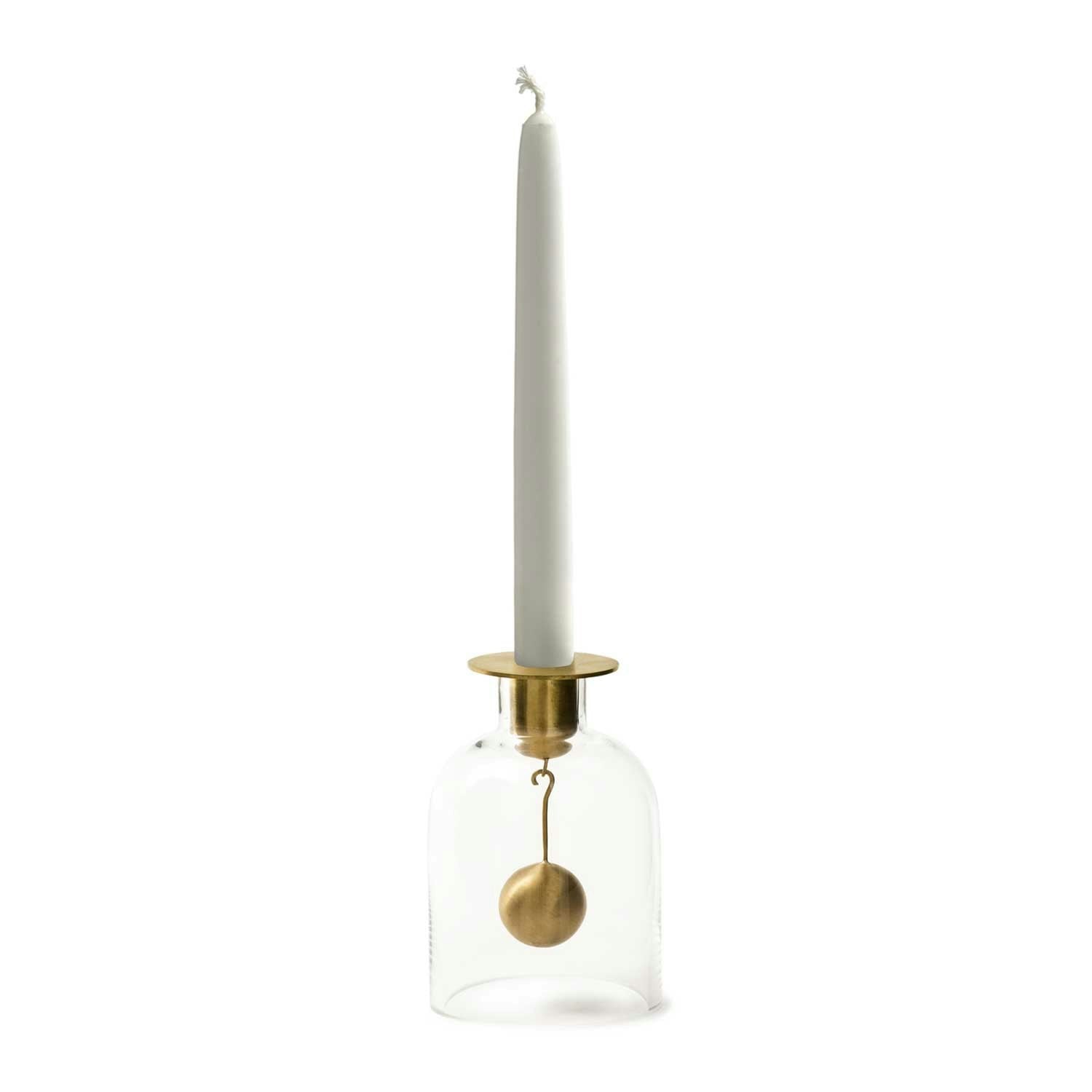Klong Bell Kerzenständer, Glas/Messing