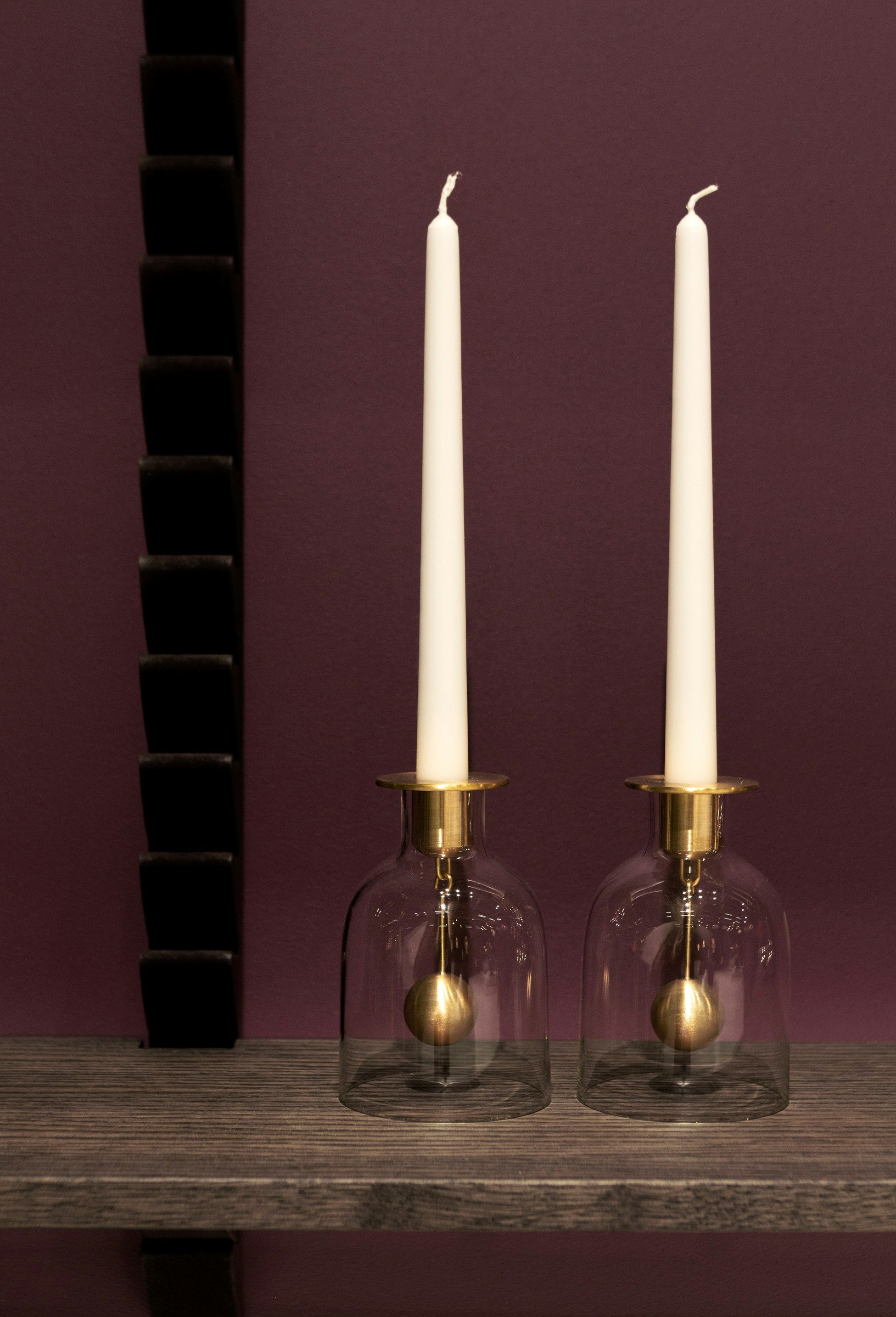 Klong Bell Kerzenständer, Glas/Messing