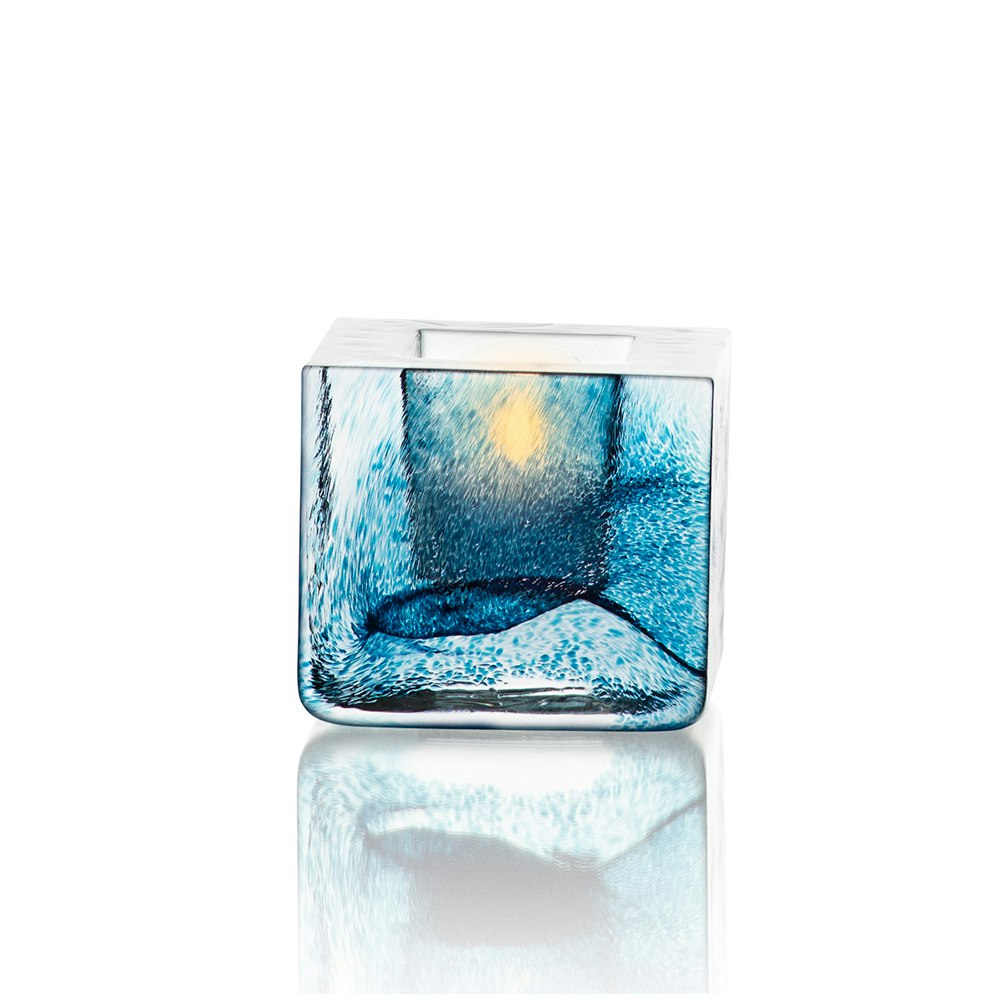 Kosta Boda Brick Kerzenhalter 7,5x8,5 Cm, Blau