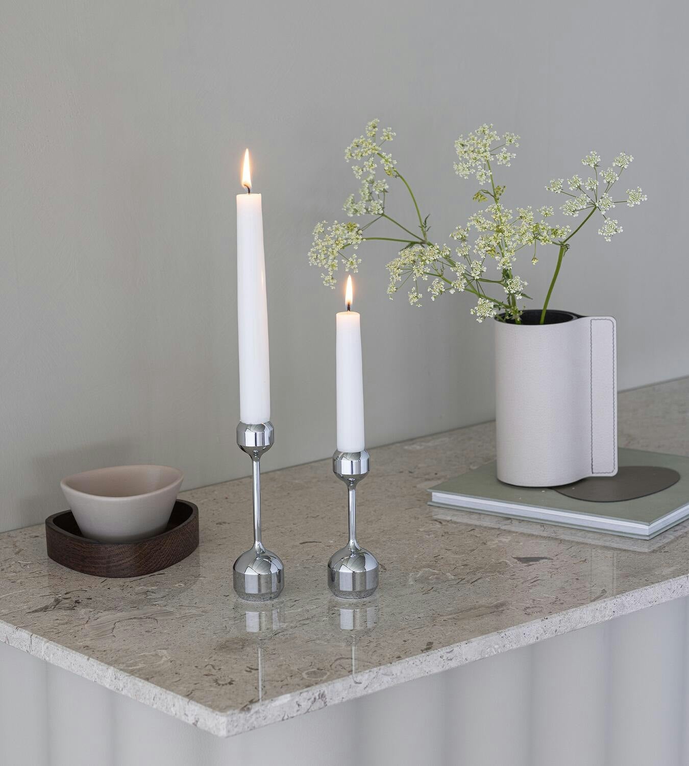 LIND DNA Silhouette 120/145 Kerzenhalter 2-er Set, Chrom