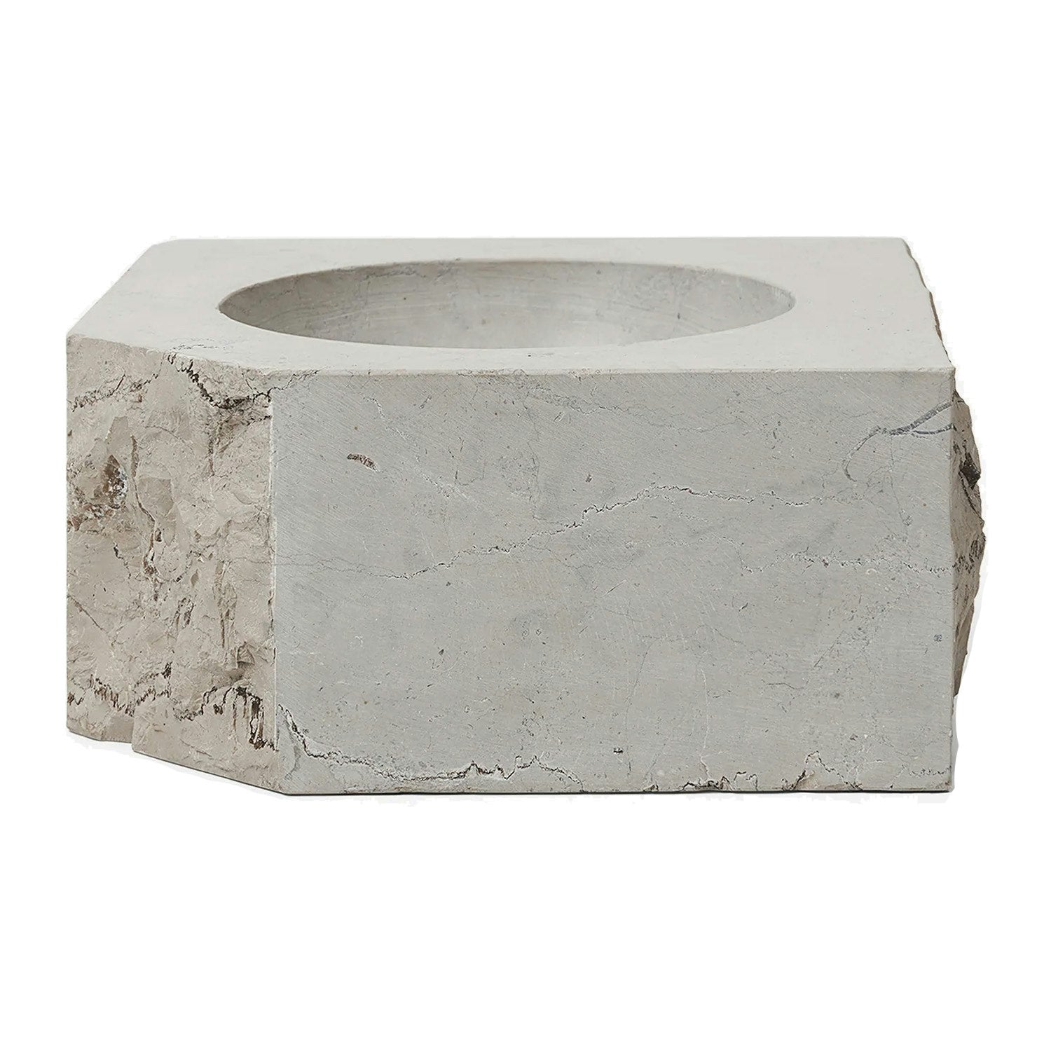  Stone Low Square Kerzenhalter 8 Cm, Grauer Marmor