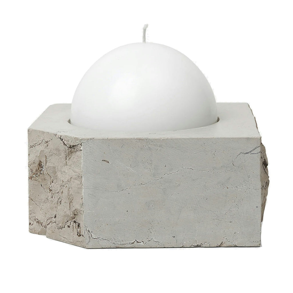  Stone Low Square Kerzenhalter 8 Cm, Grauer Marmor