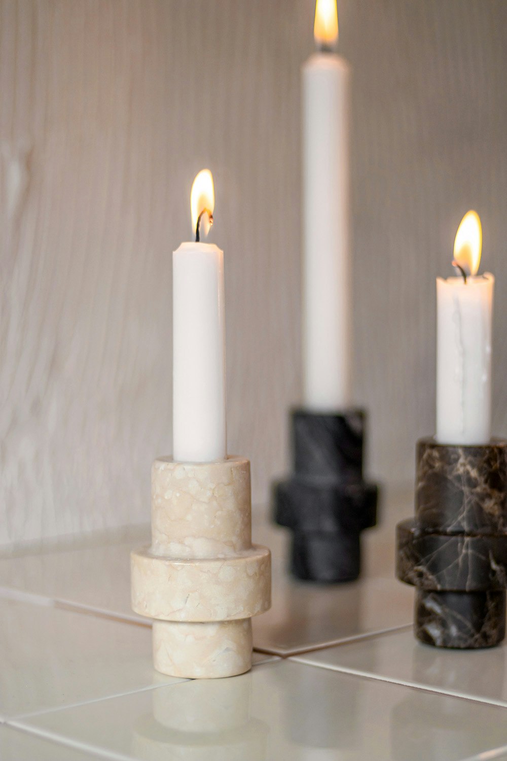 Mette Ditmer Marble Kerzenhalter Groß, Sand
