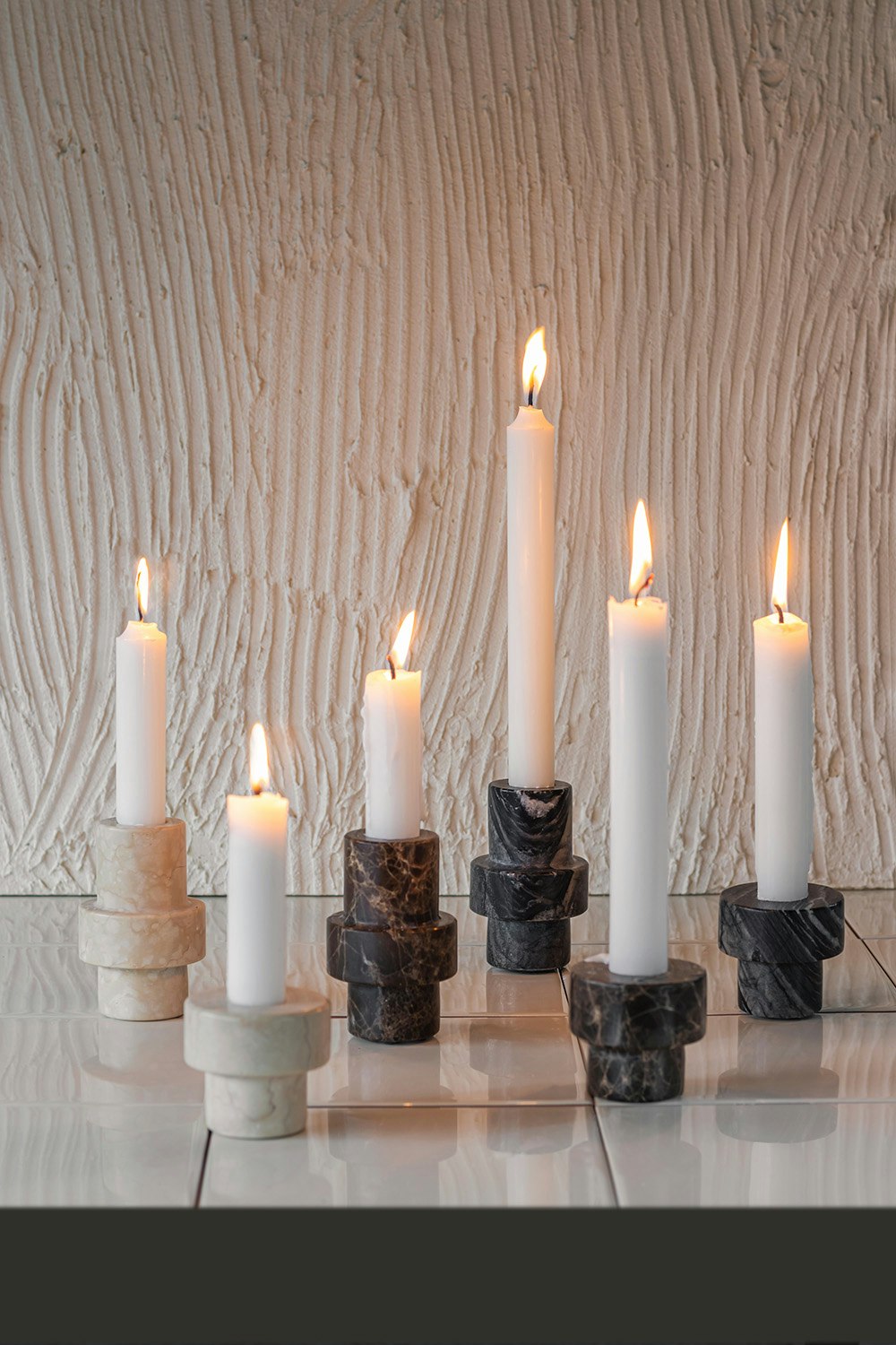 Mette Ditmer Marble Kerzenhalter Klein, Grau