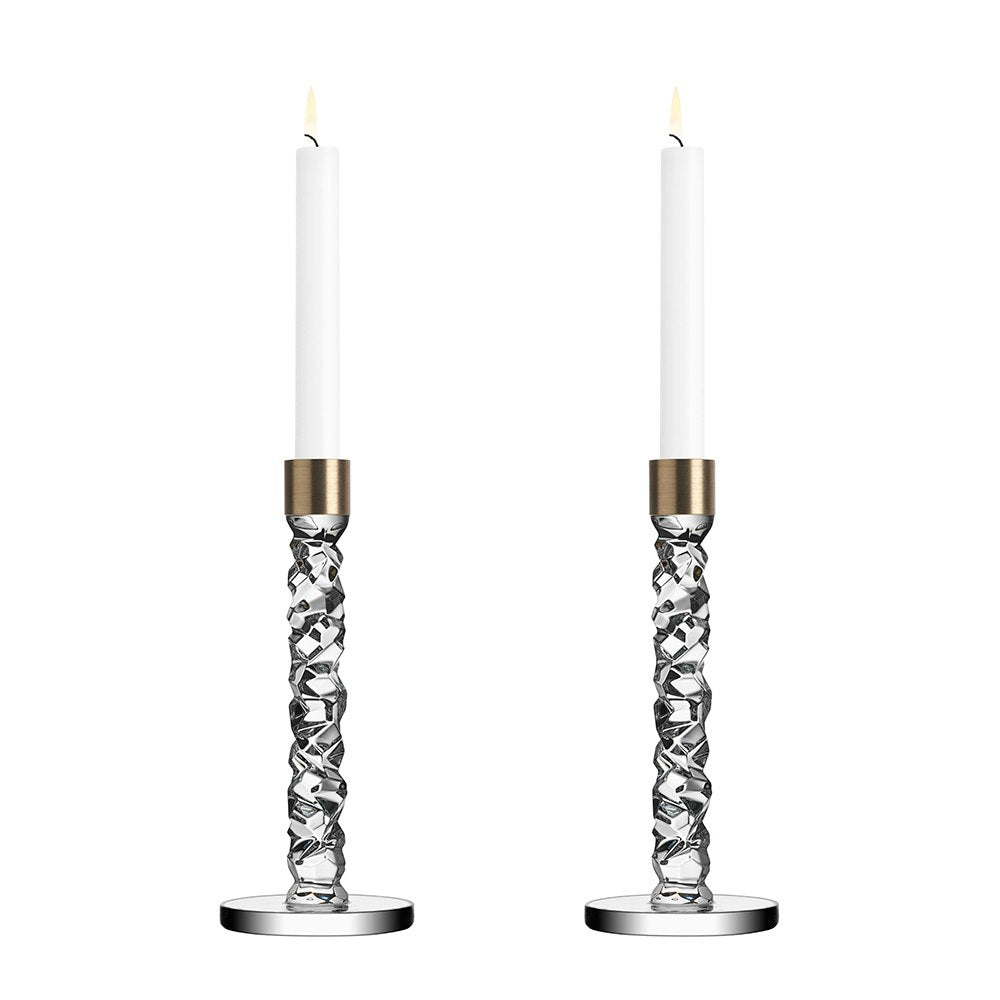 Orrefors Carat Kerzenhalter 2-Pack, Messing