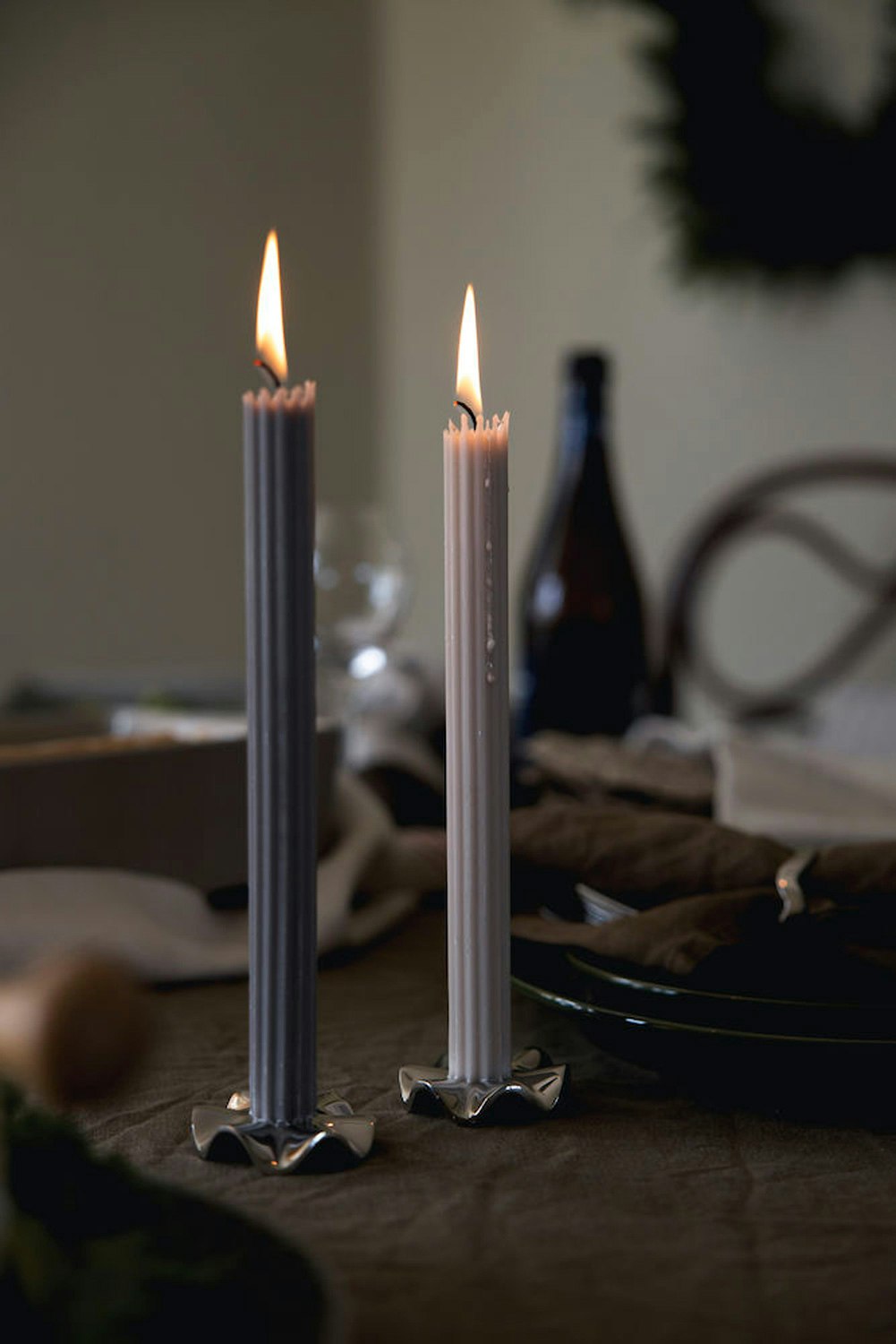 Sagaform Signe Kerzenständer Silber, 2-er Set