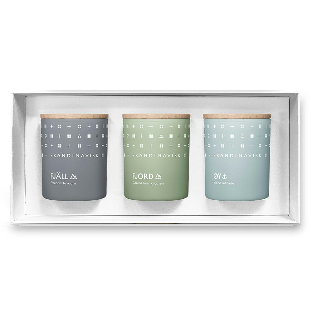 Skandinavisk EXPLORE Geschenkset Duftkerze 3-er Set