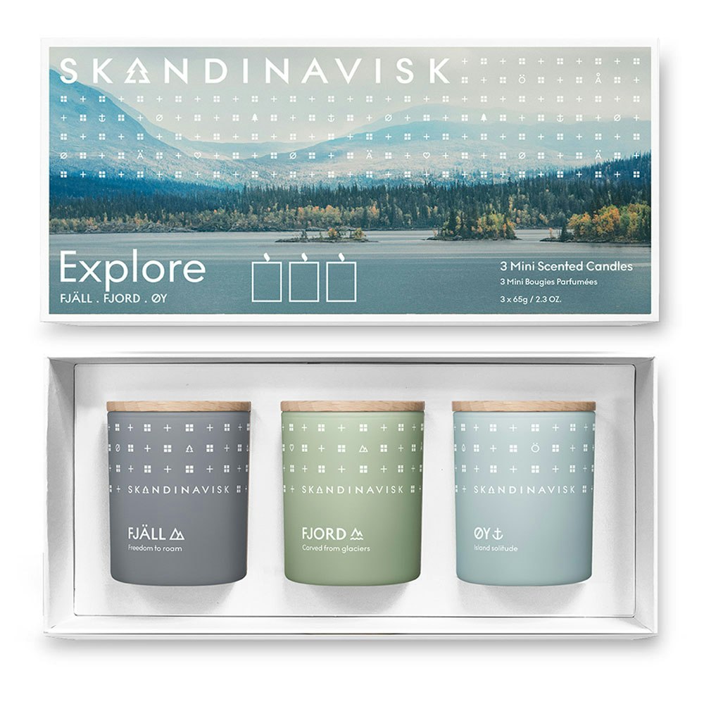 Skandinavisk EXPLORE Geschenkset Duftkerze 3-er Set