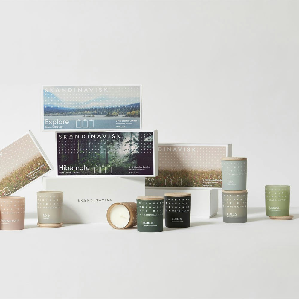 Skandinavisk EXPLORE Geschenkset Duftkerze 3-er Set