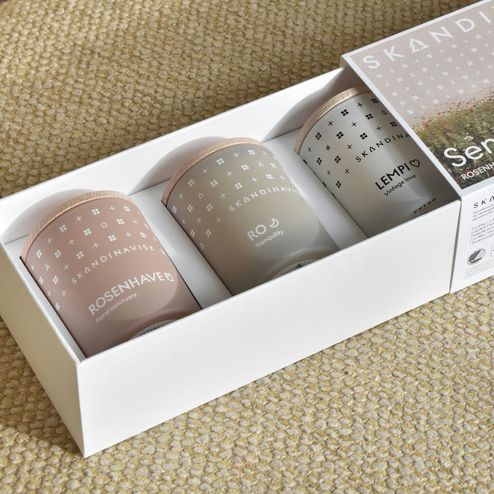 Skandinavisk SENSE Geschenkset Duftkerze 3-er Set