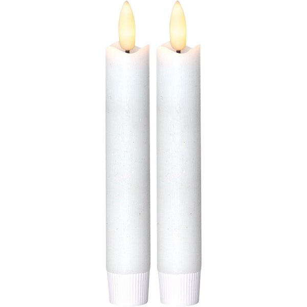 Star Trading Flamme LED Antike Kerze Weiß 2-er Set, 15 Cm