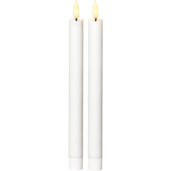 Star Trading Flamme LED Antike Kerze Weiß 2-er Set, 25 Cm