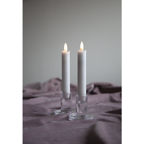 Star Trading Flamme LED Antike Kerze Weiß 2-er Set, 15 Cm