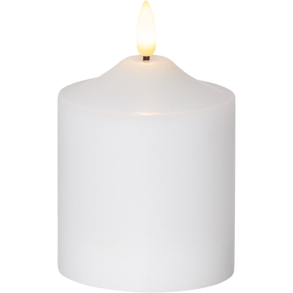 Star Trading Flamme LED Stumpenkerze Weiß, 12 Cm
