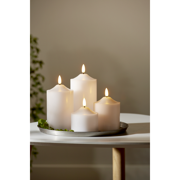 Star Trading Flamme LED Stumpenkerze Weiß, 12 Cm