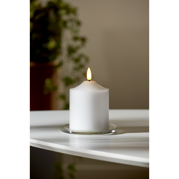 Star Trading Flamme LED Stumpenkerze Weiß, 12 Cm