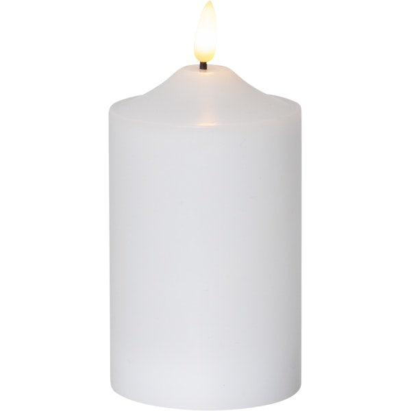 Star Trading Flamme LED Stumpenkerze Weiß, 15 Cm