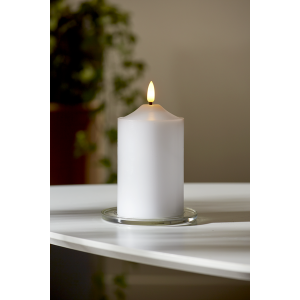 Star Trading Flamme LED Stumpenkerze Weiß, 15 Cm