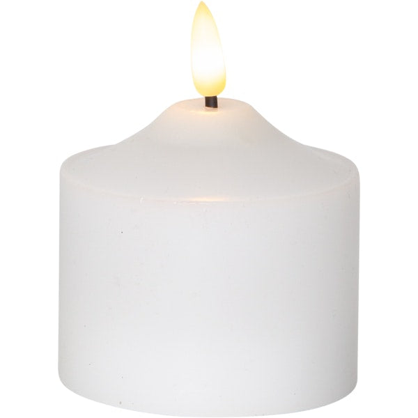 Star Trading Flamme LED Stumpenkerze Weiß, 9,5 Cm