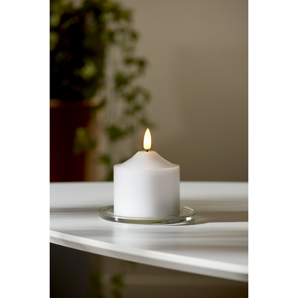 Star Trading Flamme LED Stumpenkerze Weiß, 9,5 Cm
