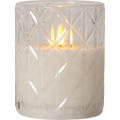 Star Trading Flamme Romb Stumpenkerze LED Weiß, 125 Mm