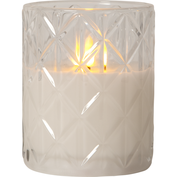 Star Trading Flamme Romb Stumpenkerze LED Weiß, 125 Mm