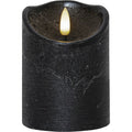 Star Trading Flamme Rustic LED Stumpenkerze Schwarz, 10 Cm