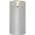 Star Trading Flamme Rustic LED Stumpenkerze Silber, 15 Cm