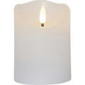 Star Trading Flamme Rustic LED Stumpenkerze Weiß, 10 Cm
