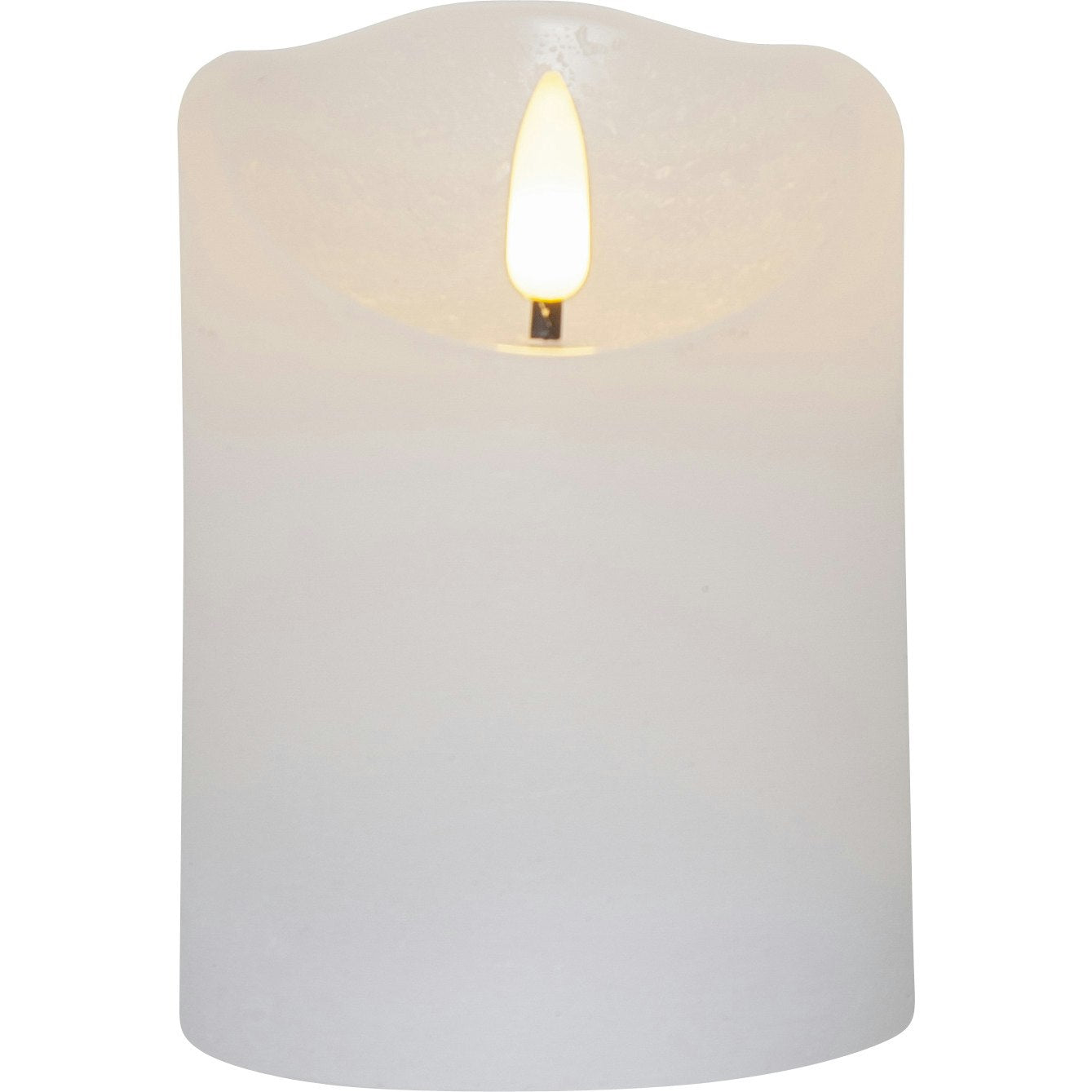 Star Trading Flamme Rustic LED Stumpenkerze Weiß, 10 Cm