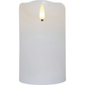 Star Trading Flamme Rustic LED Stumpenkerze Weiß, 12 Cm