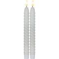 Star Trading Flamme Swirl LED Antike Kerze 25 Cm 2-er Set, Weiß