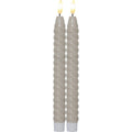 Star Trading Flamme Swirl LED Antike Kerze 25 Cm 2-er Set, Beige