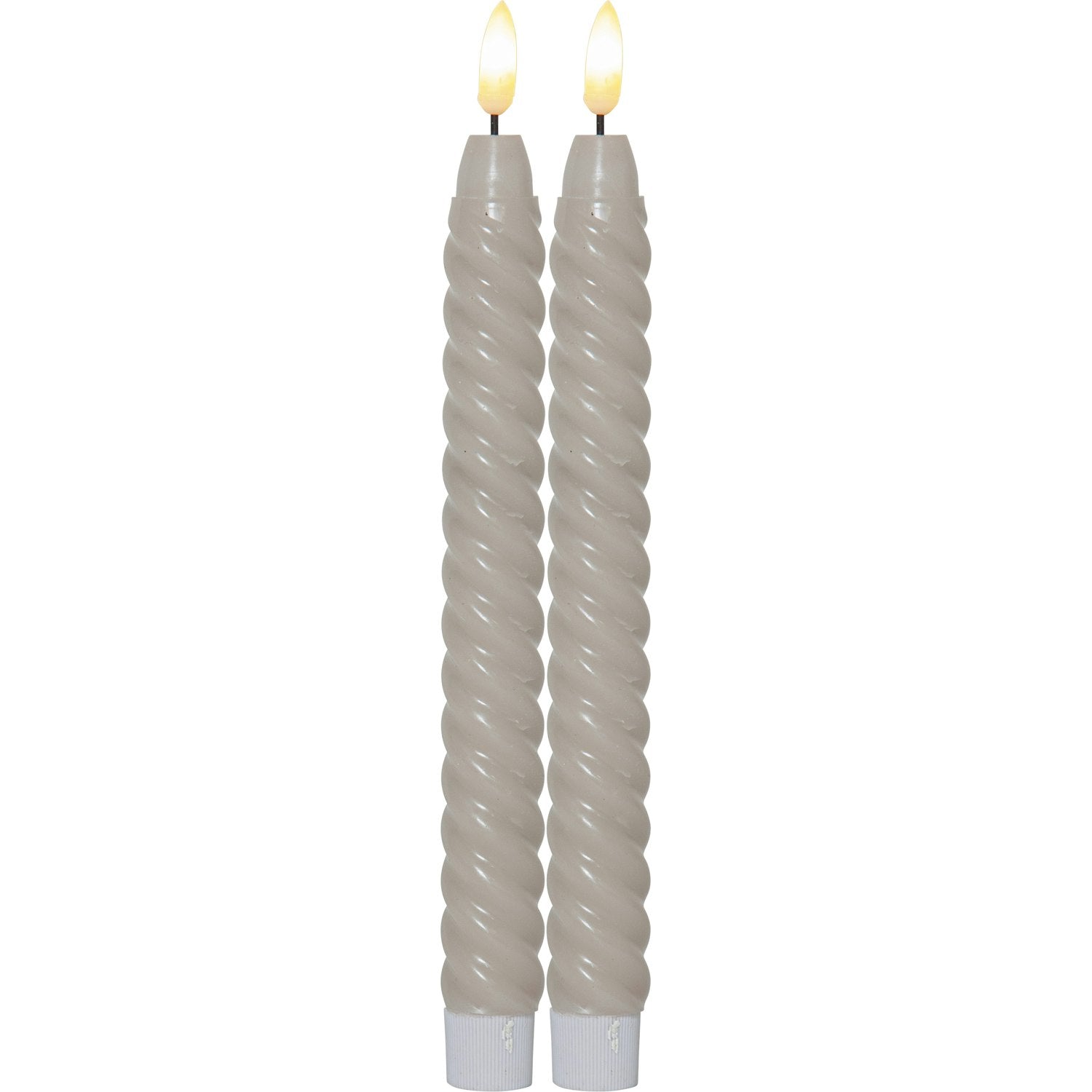 Star Trading Flamme Swirl LED Antike Kerze 25 Cm 2-er Set, Beige