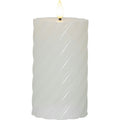 Star Trading Flamme Swirl LED Stumpenkerze 15 Cm, Weiß