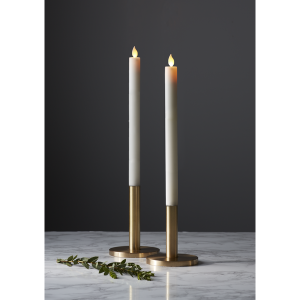 Star Trading LED Antike Kerze Mit Funkelnder Flamme Weiß 2-er Set, 40 Cm