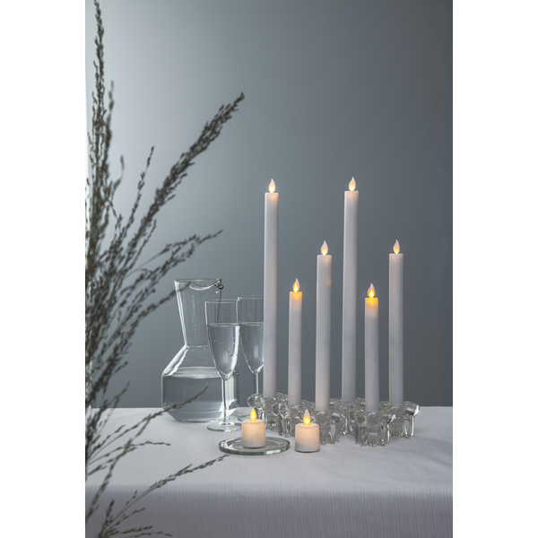 Star Trading LED Antike Kerze Mit Funkelnder Flamme Weiß 2-er Set, 40 Cm