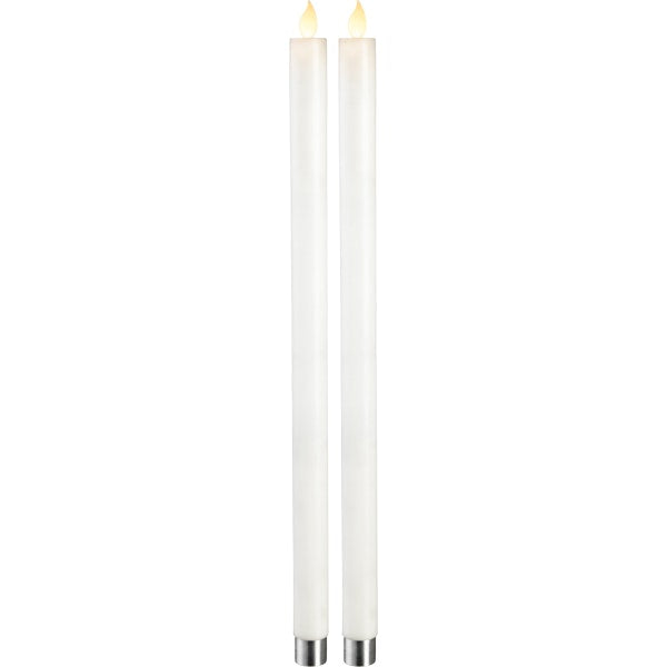 Star Trading LED Antike Kerze Mit Funkelnder Flamme Weiß 2-er Set, 40 Cm
