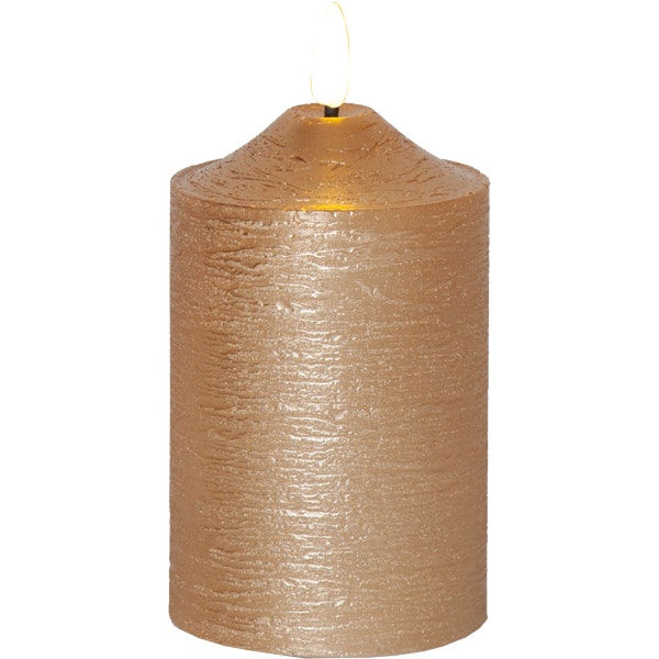 Star Trading LED-Flamme Stumpenkerze, Gold