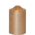 Star Trading LED-Flamme Stumpenkerze, Gold