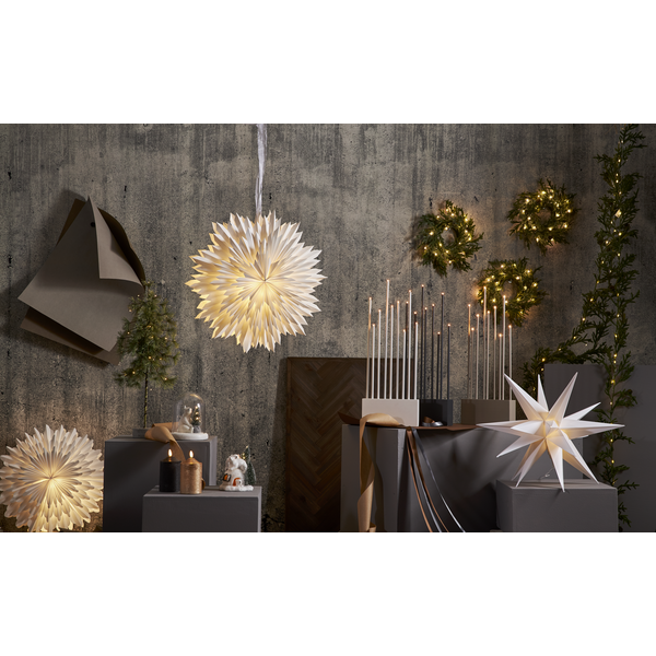 Star Trading LED-Flamme Stumpenkerze, Gold