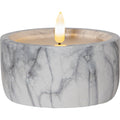 Star Trading Flamme LED Stumpenkerze Marmorfarben, 7,5 Cm