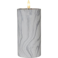 Star Trading Flamme LED Stumpenkerze Marmorfarben, 17,5 Cm