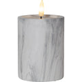 Star Trading Flamme LED Stumpenkerze Marmorfarben, 12,5 Cm