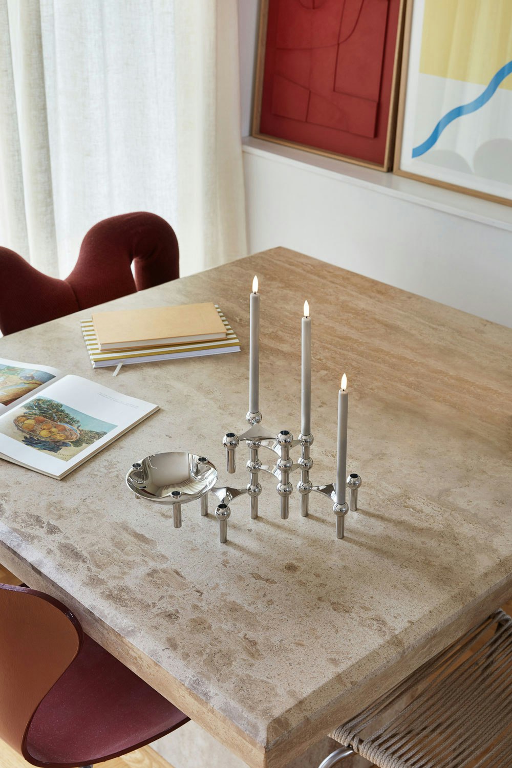  Taper Candles By Uyuni Led-Kerze 2-er Set, Weiß