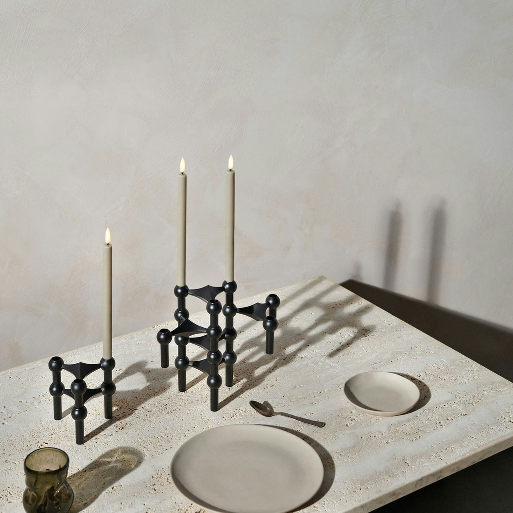  Taper Candles By Uyuni Led-Kerze 2-er Set, Weiß