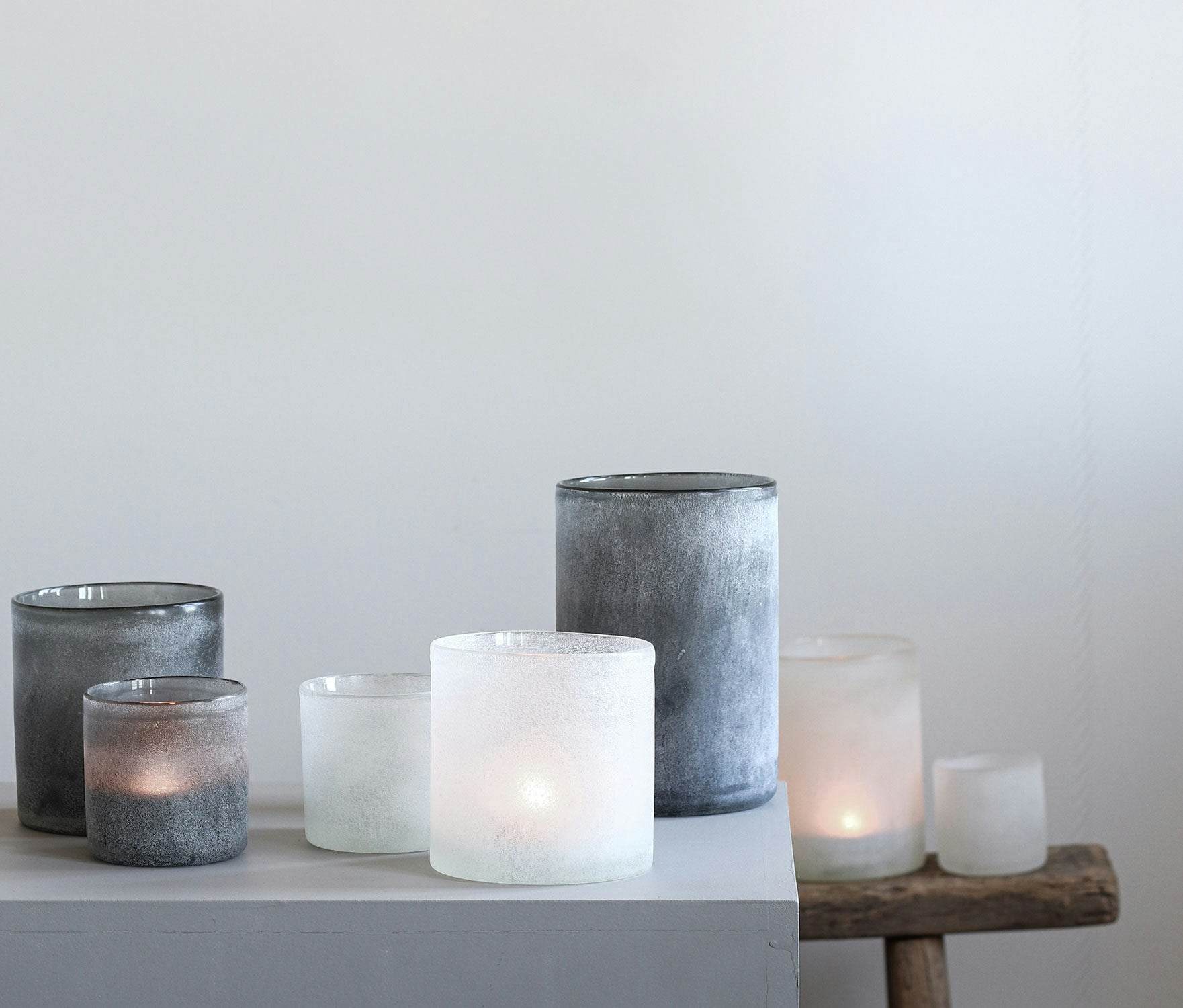  Frost Candleholder M, White
