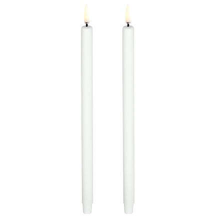  LED Mini Stabkerze Nordic White 2-er Set, 1,3 X 25 Cm